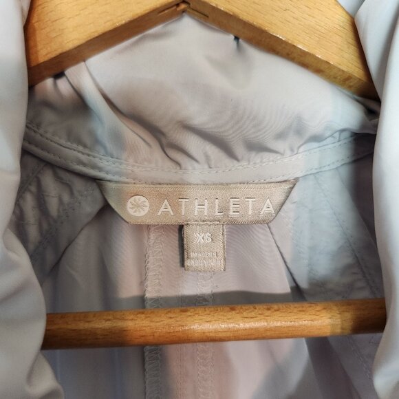 Athleta Drip Drop Rain Jacket Hooded Water-Repellent Long Women's Size XS Gray - Picture 10 of 16
